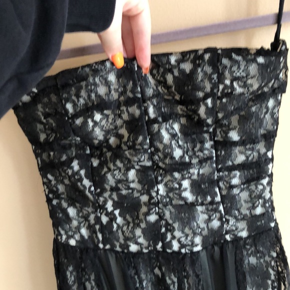 Ruby Rox Black Lace Strapless Dress Size 9 - Picture 2 of 4